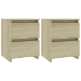 Vidaxl nachtkastjes 2 st 30x30x40 cm bewerkt hout sonoma eikenkleurig