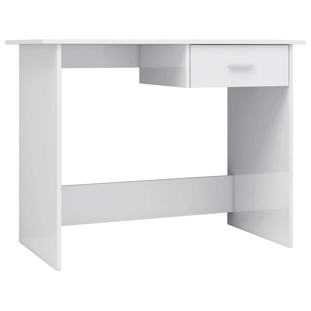 Vidaxl bureau 100x50x76 cm bewerkt hout hoogglans wit