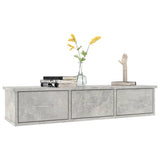 Vidaxl wandschap met lades 88x26x18,5 cm bewerkt hout betongrijs