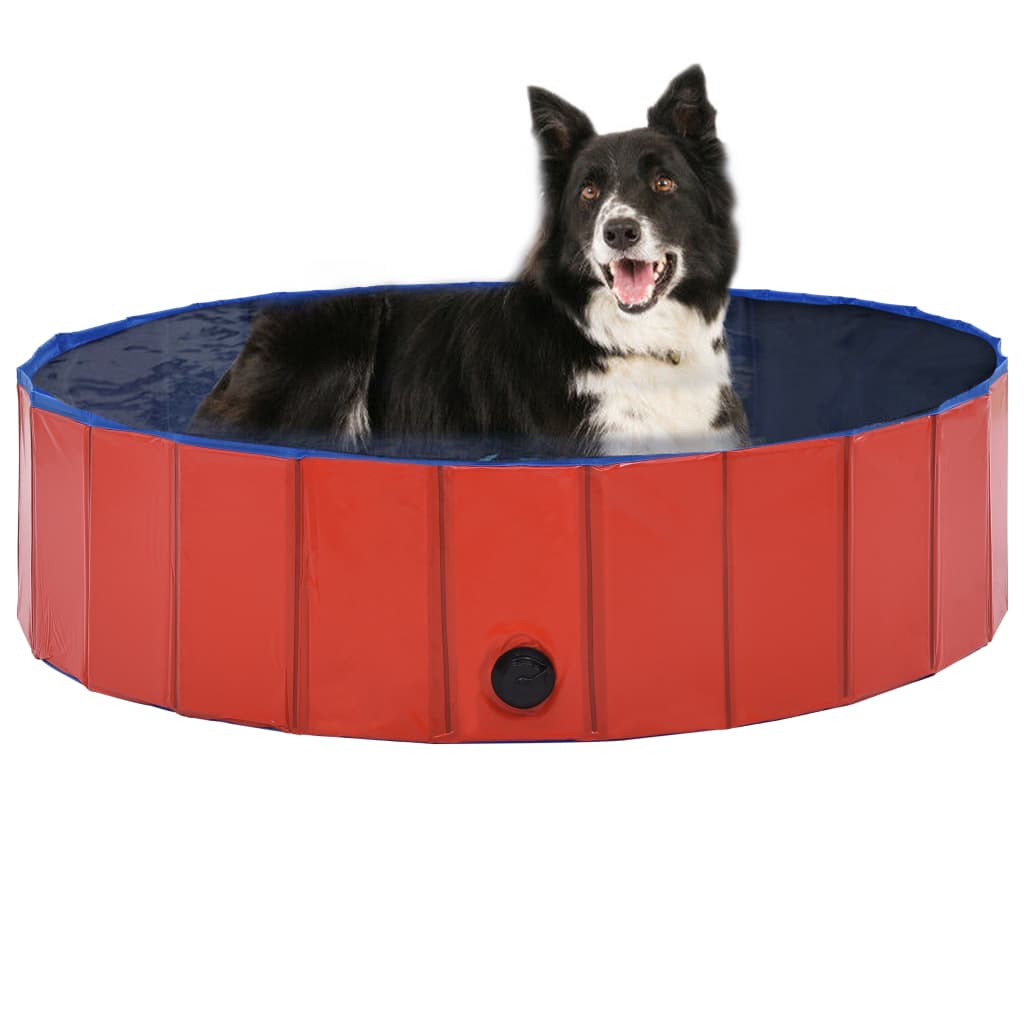 Vidaxl Dog swimming pool Collapsible 120x30 cm PVC Red