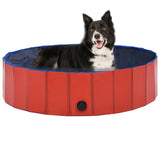 Vidaxl Dog Swimming Polsina pieghevole 120x30 cm PVC rosso