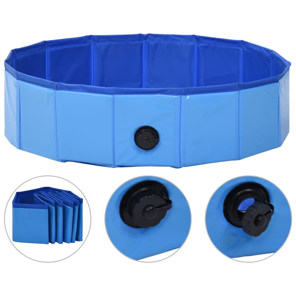 Vidaxl Dog Swimmingpool zusammenklappbar 80x20 cm PVC Blau