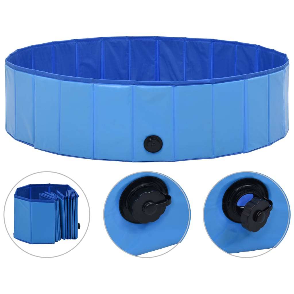 Vidaxl Dog Schwimmbad zusammenklappbar 120 x 30 cm PVC Blau