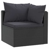 Vidaxl 2-delige loungeset met kussens poly rattan zwart