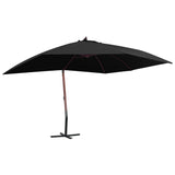 Parasol flotante Vidaxl con poste de madera 400x300 cm negro