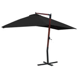 Parasol flotante Vidaxl con poste de madera 400x300 cm negro