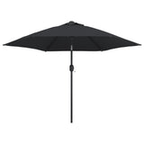 Vidaxl -Parasol mit Metallstast 300 cm schwarz