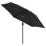 Parasol Vidaxl con poste de metal de 300 cm negro