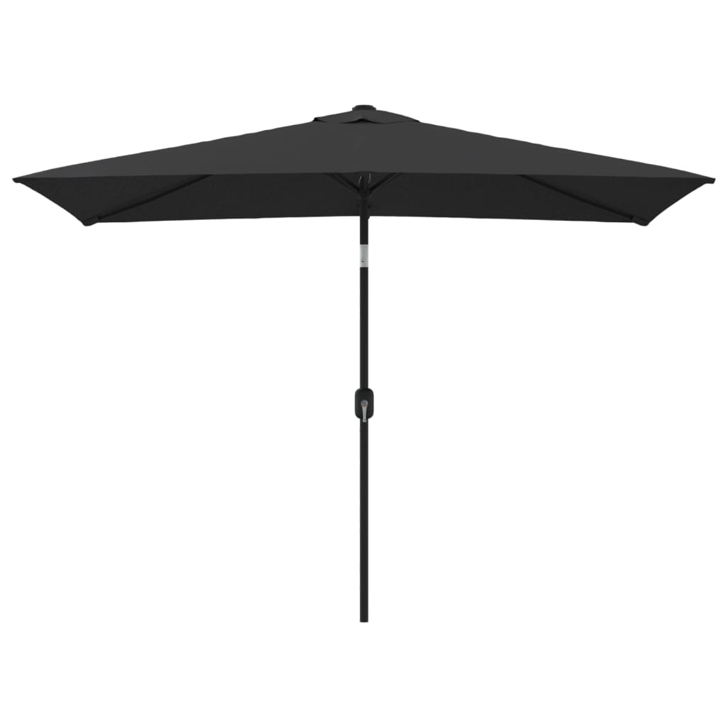 Vidaxl -parasol med metallstang 300x200 cm svart