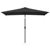 Vidaxl -parasol med metallstang 300x200 cm svart