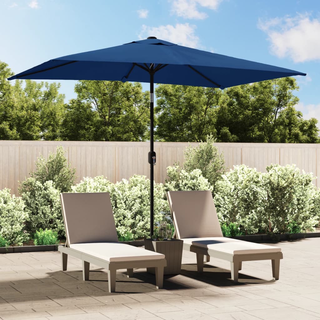 Vidaxl Parasol with metal pole 300x200 cm azure blue