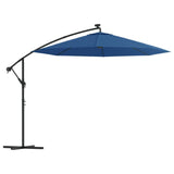 Vidaxl Floating parasol with LED and steel pole 300 cm azure blue