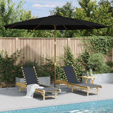 Parasol vidaxl avec poteau en bois 350 cm noir