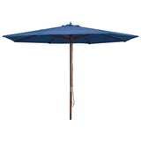 Parasol vidaxl avec poteau en bois 350 cm bleu