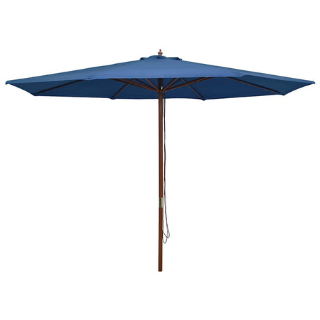 Parasol vidaxl avec poteau en bois 350 cm bleu