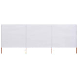 Pare-brise Vidaxl 3 panneaux 400x80 cm Sable de tissu blanc
