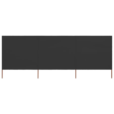 Pare-brise Vidaxl 3 panneaux 400x80 cm Tissu anthracite