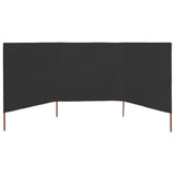 Pare-brise Vidaxl 3 panneaux 400x80 cm Tissu anthracite