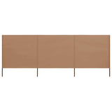 Pare-brise vidaxl 3 panneaux 400x80 cm tissu taupe