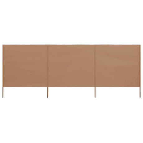 Pare-brise vidaxl 3 panneaux 400x80 cm tissu taupe