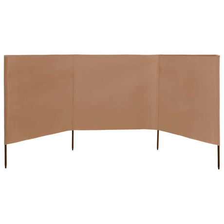Pare-brise vidaxl 3 panneaux 400x80 cm tissu taupe