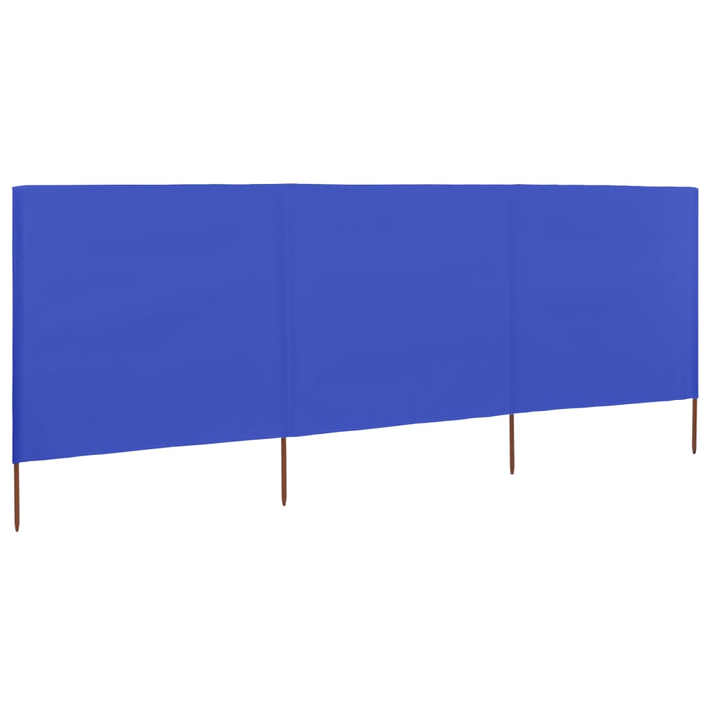 VidaXL Windshield 3 panels 400x80 cm fabric azure blue