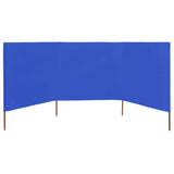 Vidaxl Windshield 3 Panels 400x80 cm Stoff Azure Blue