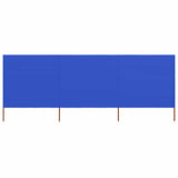 Pare-brise vidaxl 3 panneaux 400x120 cm tissu azure bleu