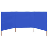 Pare-brise vidaxl 3 panneaux 400x120 cm tissu azure bleu