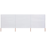 Pare-brise Vidaxl 3 panneaux 400x160 cm Sable de tissu blanc