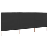 Pare-brise Vidaxl 3 panneaux 400x160 cm Tissu anthracite