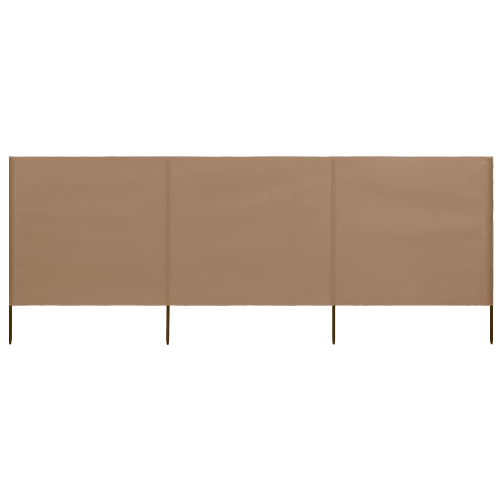 Vidaxl Sandshield 3 panele 400x160 cm tkanina taupe