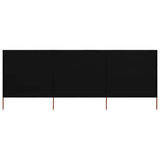Pare-brise vidaxl 3 panneaux 400x160 cm tissu noir