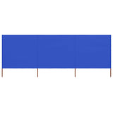 Pare-brise vidaxl 3 panneaux 400x160 cm tissu azure bleu