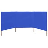 Pare-brise vidaxl 3 panneaux 400x160 cm tissu azure bleu