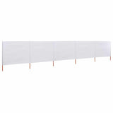 Pare-brise Vidaxl 5 panneaux 600x80 cm Sable de tissu blanc
