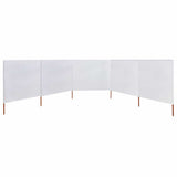 Pare-brise Vidaxl 5 panneaux 600x80 cm Sable de tissu blanc