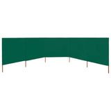 Pare-brise Vidaxl 5 panneaux 600x80 cm tissu vert