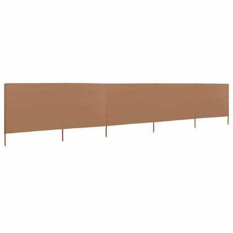 Pare-brise Vidaxl 5 panneaux 600x80 cm tissu taupe