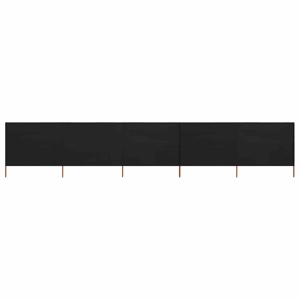 Pare-brise Vidaxl 5 panneaux 600x80 cm tissu noir