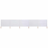 Pare-brise Vidaxl 5 panneaux 600x120 cm Sable de tissu blanc