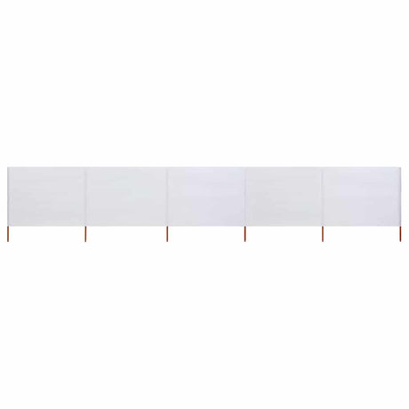 Pare-brise Vidaxl 5 panneaux 600x120 cm Sable de tissu blanc