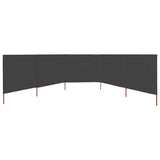 Pare-brise Vidaxl 5 panneaux 600x120 cm Tissu anthracite