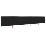 Pare-brise Vidaxl 5 panneaux 600x120 cm tissu noir