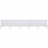 Pare-brise Vidaxl 5 panneaux 600x160 cm Sable de tissu blanc