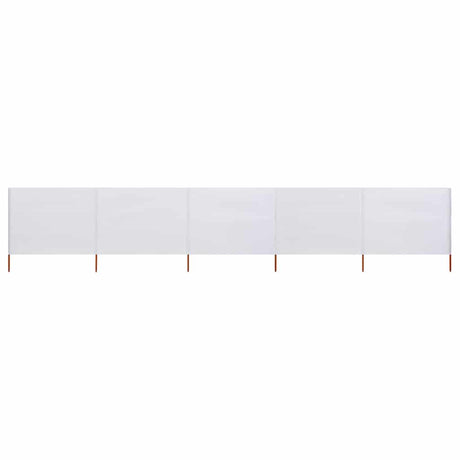 Pare-brise Vidaxl 5 panneaux 600x160 cm Sable de tissu blanc