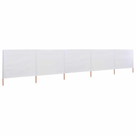 Pare-brise Vidaxl 5 panneaux 600x160 cm Sable de tissu blanc