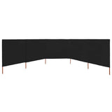 Pare-brise Vidaxl 5 panneaux 600x160 cm tissu noir