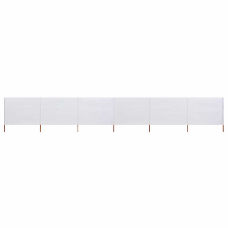 Pare-brise Vidaxl 6 panneaux 800x120 cm Sable de tissu blanc