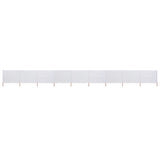 Pare-brise Vidaxl 9 panneaux 1200x80 cm Sable de tissu blanc